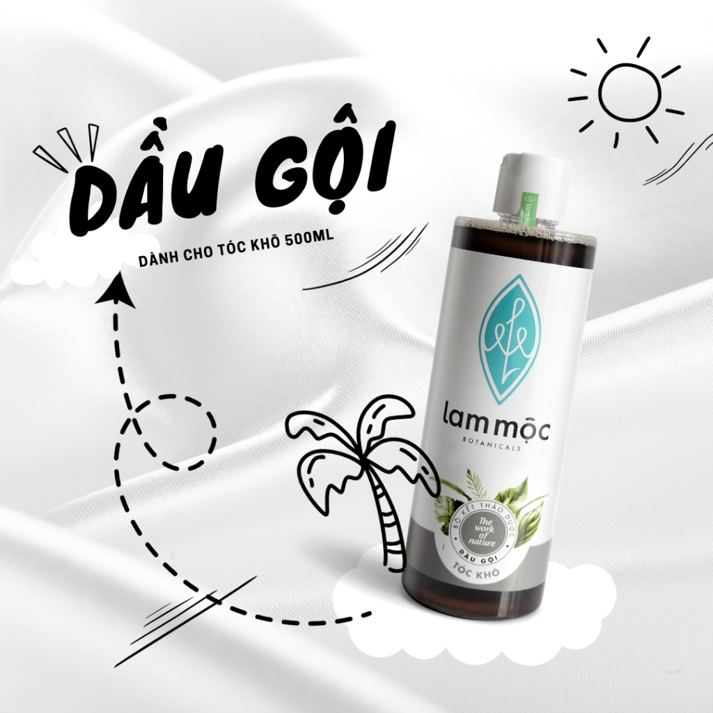Dầu gội bồ kết Lam Mộc tóc khô - 500ml