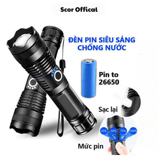Đèn Pin Cầm Tay Siêu Sáng Với 5 Chế Độ, Chống Nước, Pin Siêu Khỏe, Tích Điện Dung Lượng Lớn x467