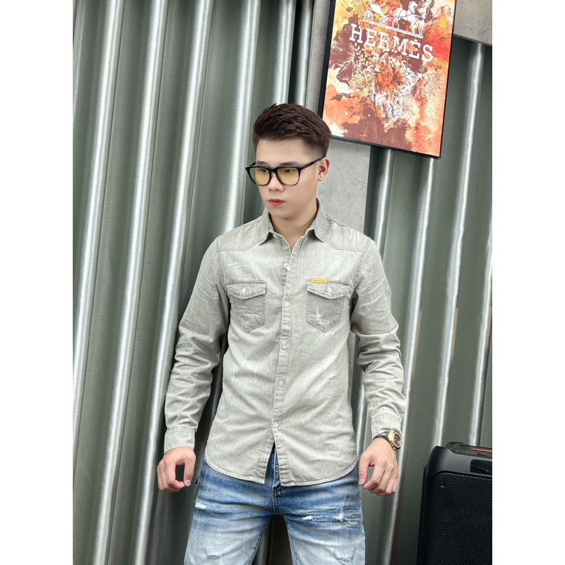 Áo sơ mi bò nam- dài tay 2023