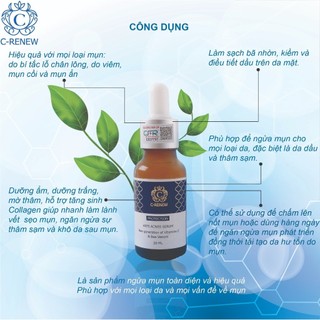 Serum ngừa mụn - mờ thâm - liền sẹo c-renew 10ml sb startup
