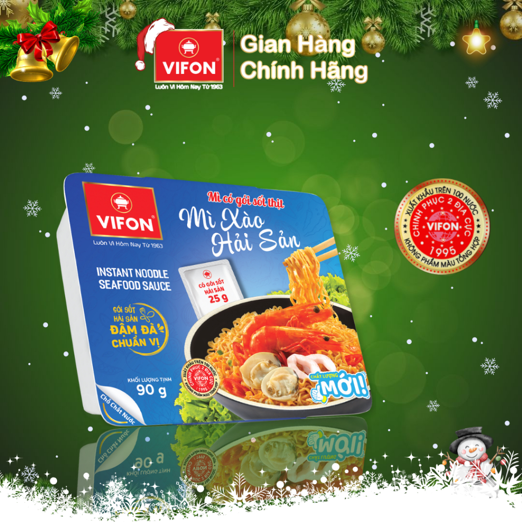 Thùng 18 Khay Mì Xào Hải Sản VIFON 90g / Khay