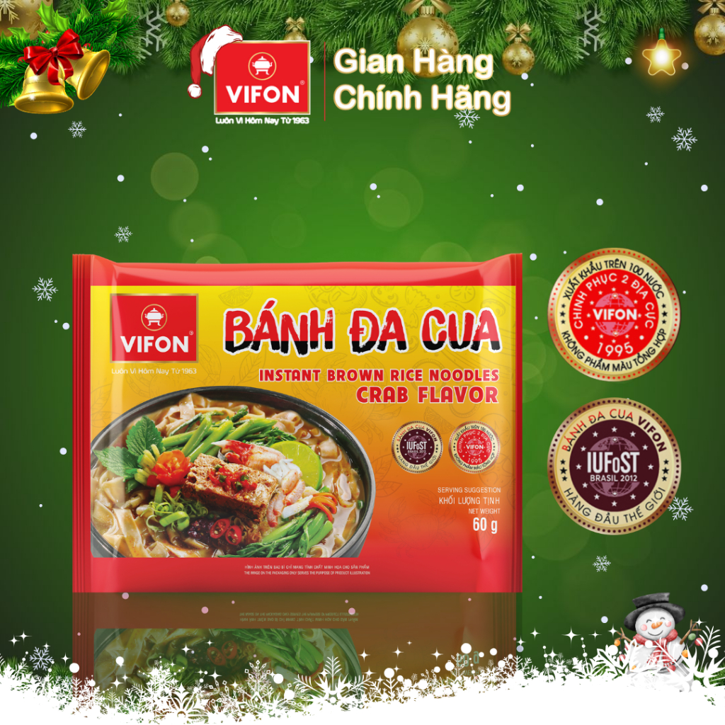 Thùng 30 gói Bánh Đa Cua VIFON 60g / Gói