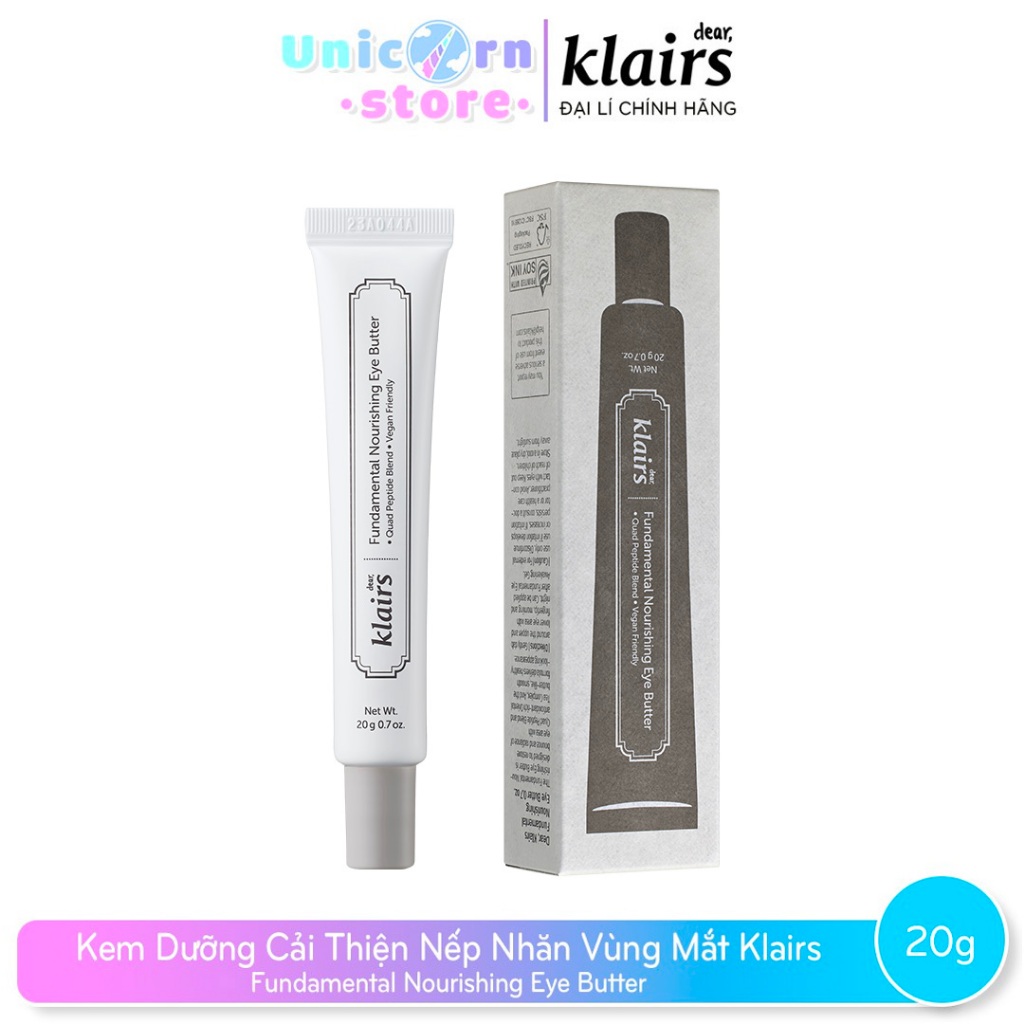 Kem Dưỡng Cải Thiện Nếp Nhăn và Dưỡng Ẩm Vùng Mắt Klairs Fundamental Nourishing Eye Butter 20g