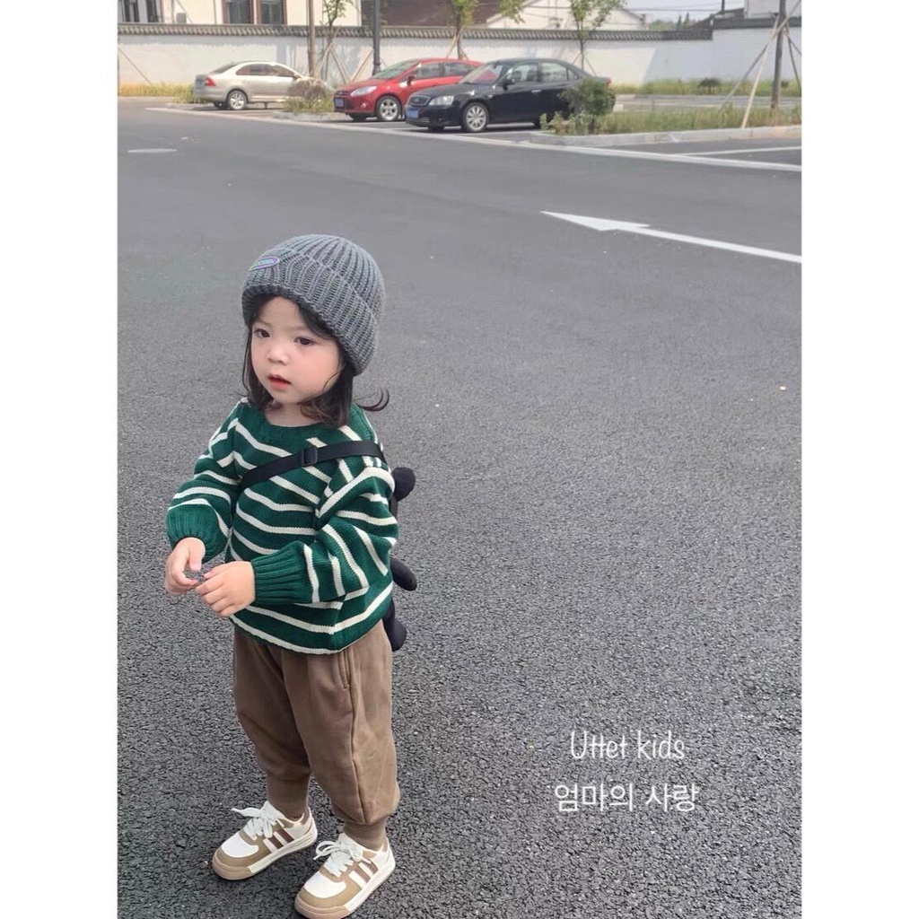 ÁO LEN SỌC DÀNH CHO BÉ GÁI VÀ BÉ TRAI PHONG CÁCH HÀN QUỐC RẤT ĐẸP FORM CHUẨN