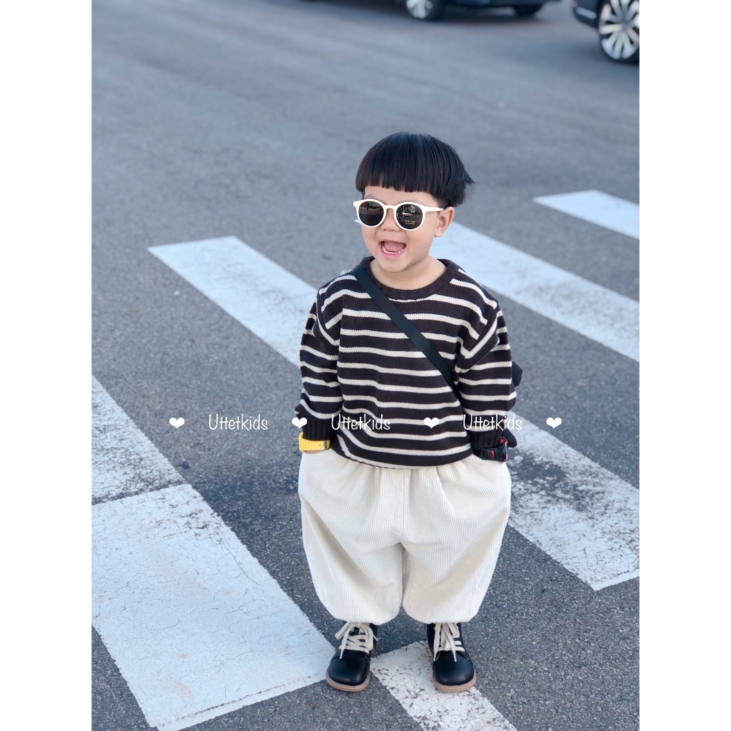 ÁO LEN SỌC DÀNH CHO BÉ GÁI VÀ BÉ TRAI PHONG CÁCH HÀN QUỐC RẤT ĐẸP FORM CHUẨN