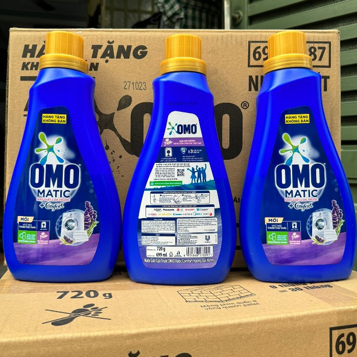 Nước giặt OMO Matic chuyên dụng Cửa Trước Khử Mùi Thơm Thư Thái Chai 720g (699ml) HÀNG KHUYẾN MÃI DATE 2026