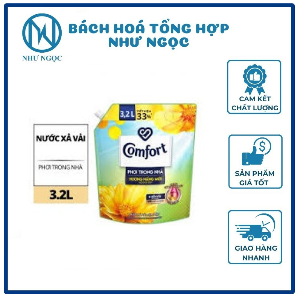 Nước Xả Vải Comfort Hương Nước Hoa Quyến Rũ/Hương Nắng Mới/Hương Nước Hoa Diệu Kỳ Túi 3.2L - Bách Hóa Tổng Hợp Như Ngọc