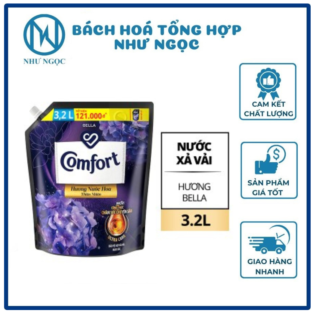 Nước Xả Vải Comfort Hương Nước Hoa Quyến Rũ/Hương Nắng Mới/Hương Nước Hoa Diệu Kỳ Túi 3.2L - Bách Hóa Tổng Hợp Như Ngọc