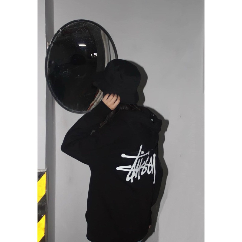 Áo Khoác Nỉ Hoodie Zip Stussy Form Rộng Mũ To