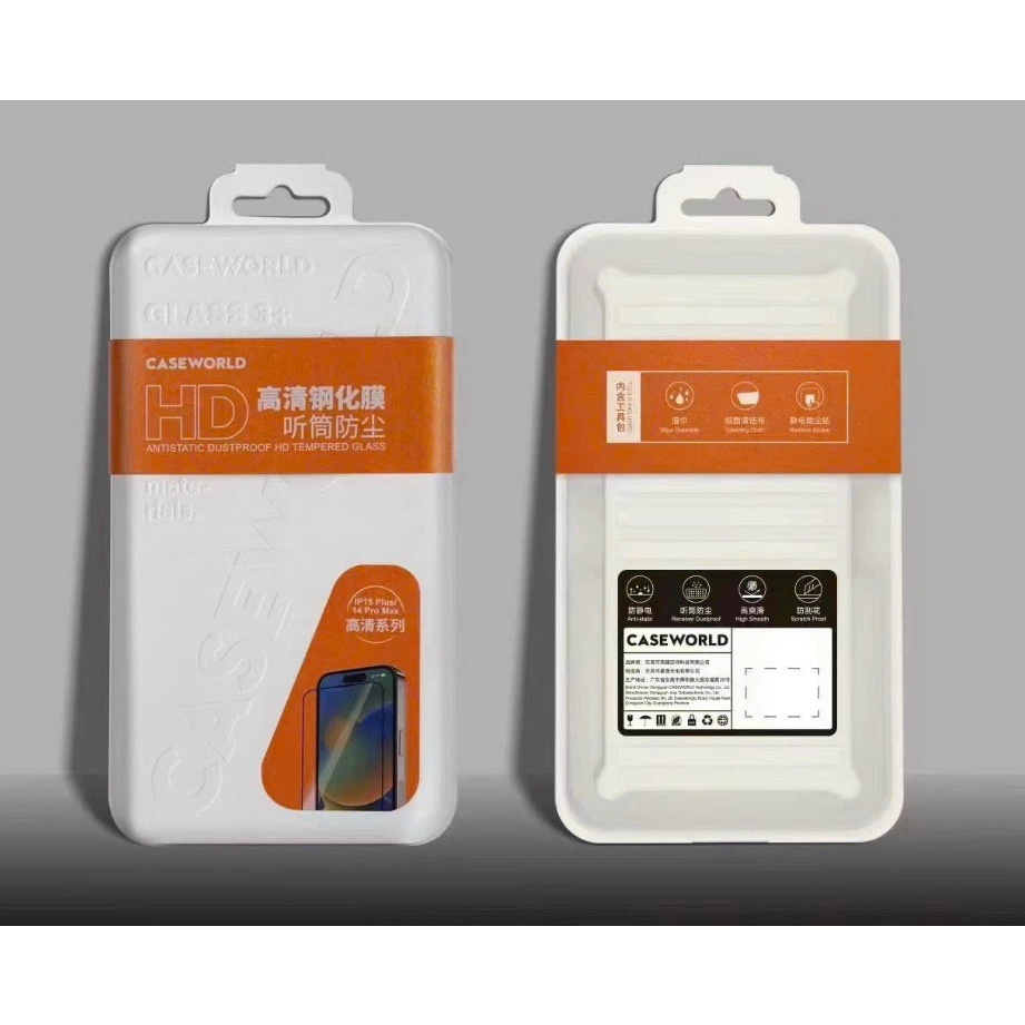 Siêu kính cường lực full màn hình CaseWorld Glass 0.33mm bảo vệ màng loa cho IPhone, 15  ProMax, 14 Plus , 13 trong suốt
