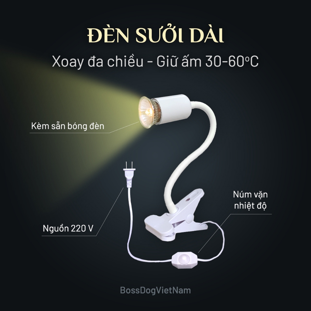 Đèn sưởi chó mèo giữ ấm thân nhiệt | BossDog
