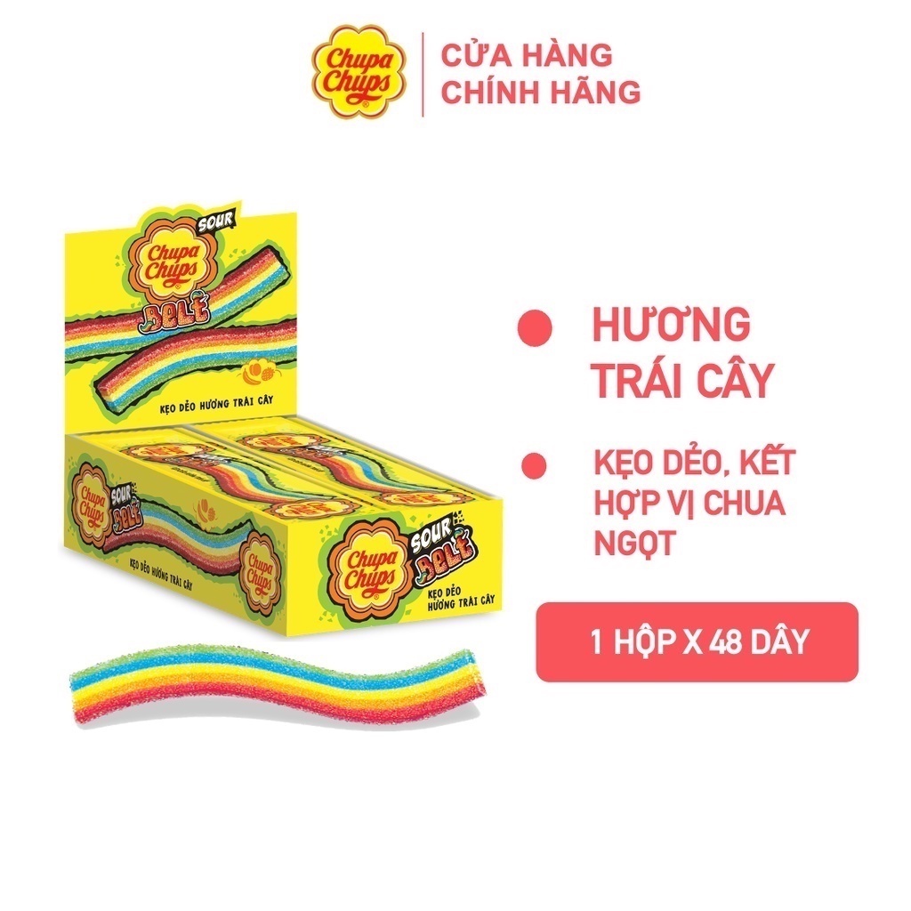 Combo kẹo dẻo Sour Belts Chup Chups và kẹo mút Chupa Chups sắc màu Tongue Painter