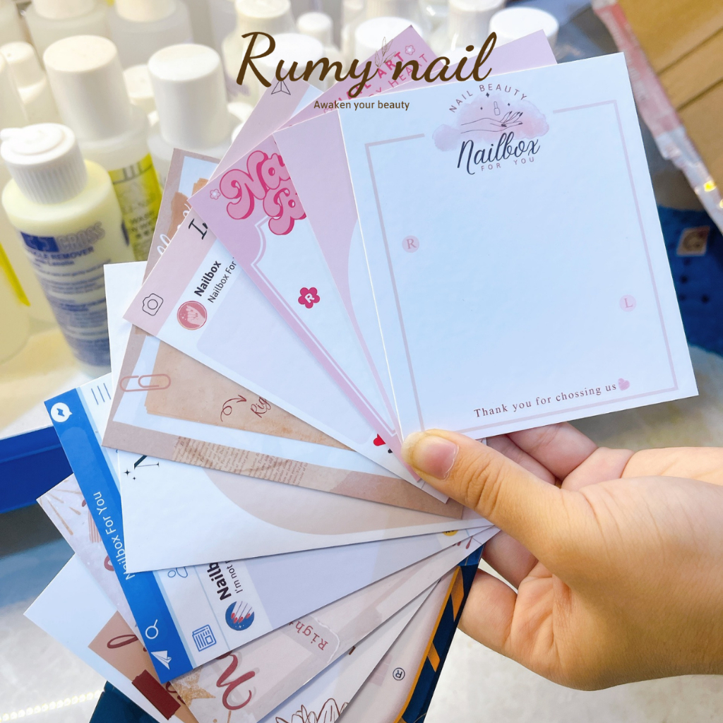 Bìa nailbox 2 mặt  - Thẻ gắn móng tay giả  - Size 9x11cm giấy C300 mẫu cao