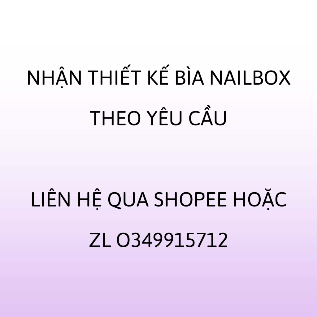 Bìa nailbox 2 mặt  - Thẻ gắn móng tay giả  - Size 9x11cm giấy C300 mẫu cao