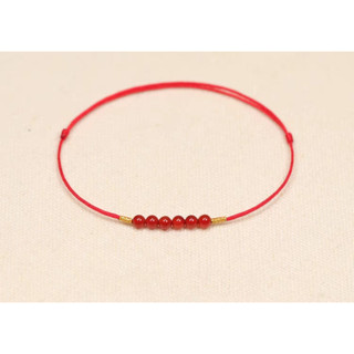 Lắc chân chỉ đỏ đa' tự nhi/ên May mắn - Bình an ( Ghi chú size cổ tay )