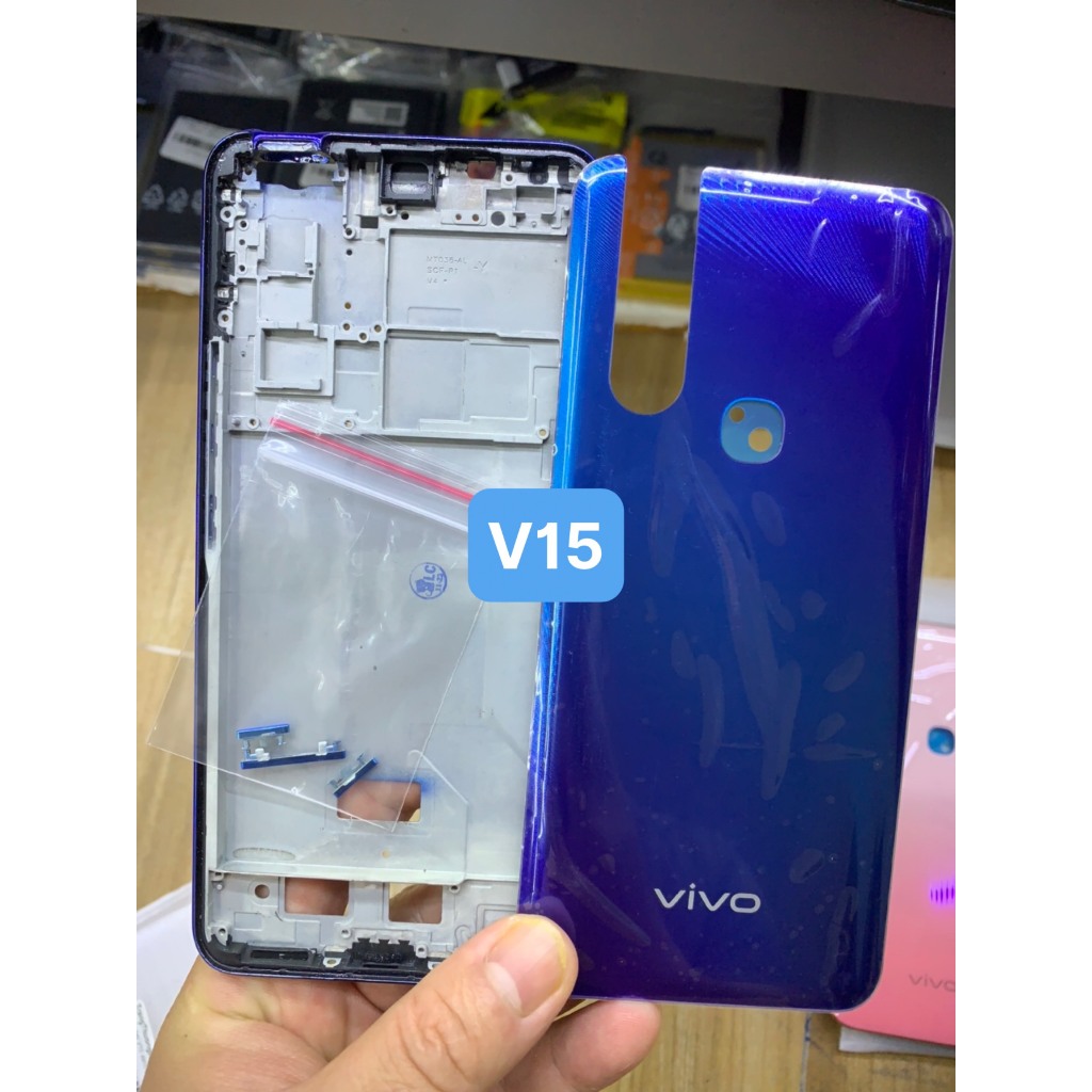 Bộ xương vỏ vivo V15 gồm khung sườn, lưng, kính cam rời, phím bấm, khay sim - Lưng vivo V15