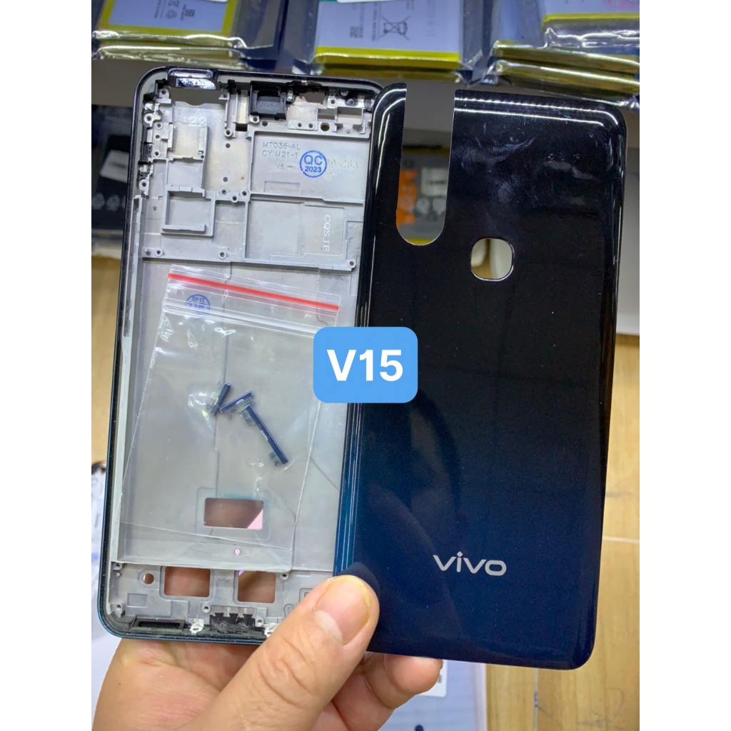 Bộ xương vỏ vivo V15 gồm khung sườn, lưng, kính cam rời, phím bấm, khay sim - Lưng vivo V15