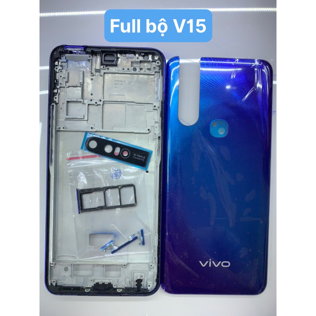 Bộ xương vỏ vivo V15 gồm khung sườn, lưng, kính cam rời, phím bấm, khay sim - Lưng vivo V15