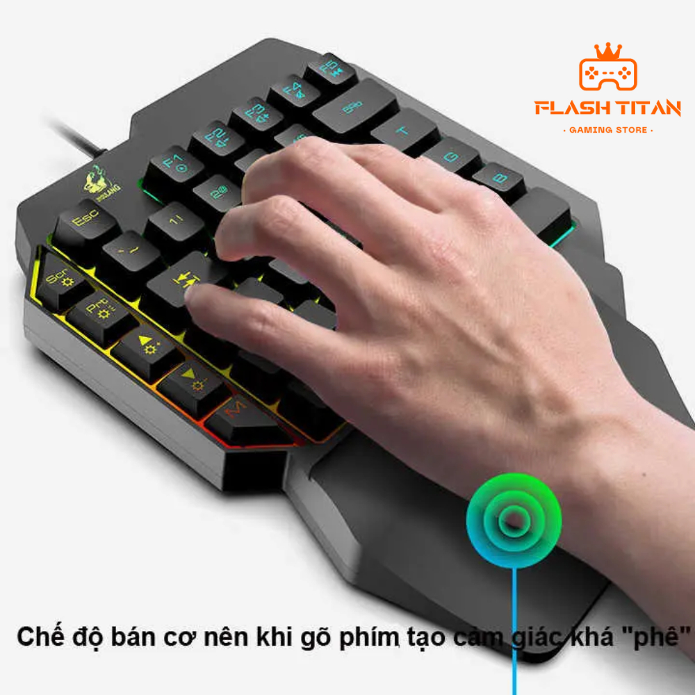 Bàn phím gaming giả cơ Free Wolf K15 Dragon X3 Led 7 màu siêu nhỏ gọn - Hỗ trợ chơi game trên máy tính, điện thoại