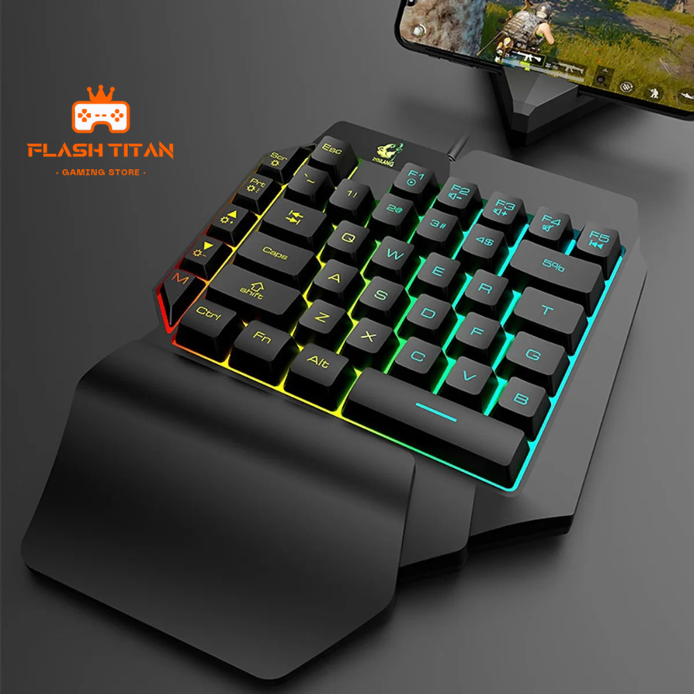 Bàn phím gaming giả cơ Free Wolf K15 Dragon X3 Led 7 màu siêu nhỏ gọn - Hỗ trợ chơi game trên máy tính, điện thoại