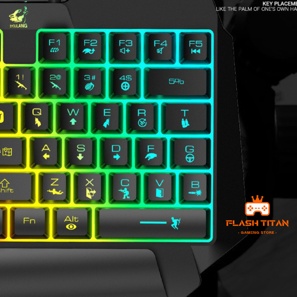 Bàn phím gaming giả cơ Free Wolf K15 Dragon X3 Led 7 màu siêu nhỏ gọn - Hỗ trợ chơi game trên máy tính, điện thoại