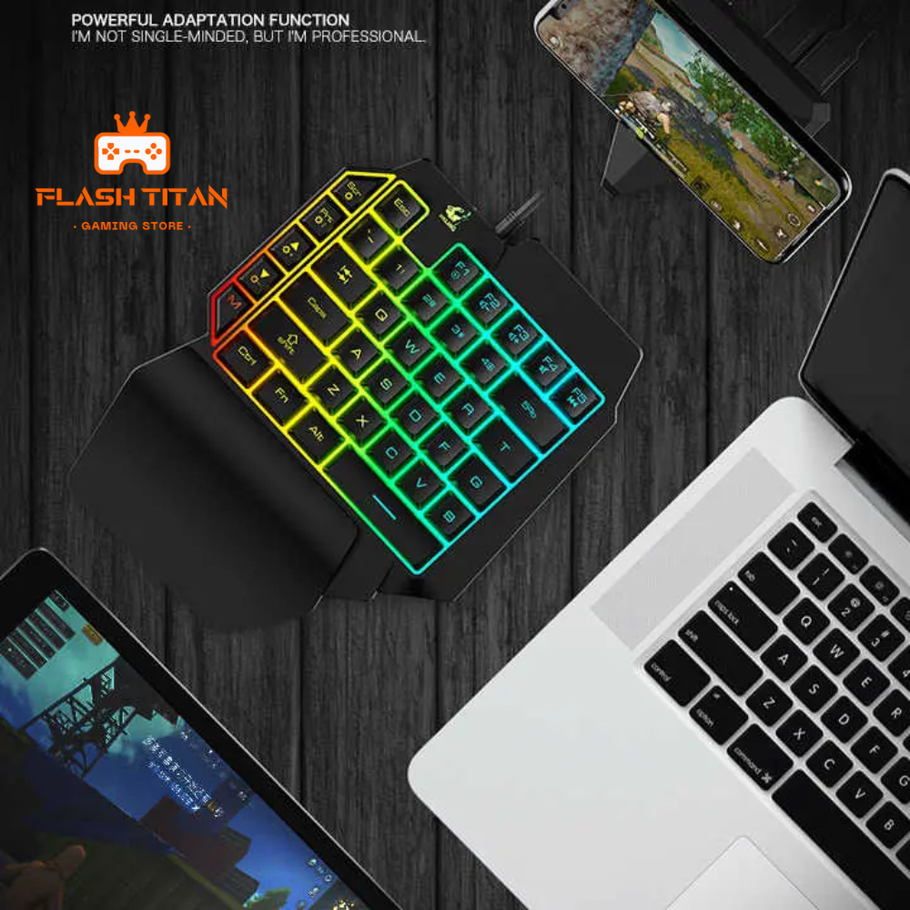 Bàn phím gaming giả cơ Free Wolf K15 Dragon X3 Led 7 màu siêu nhỏ gọn - Hỗ trợ chơi game trên máy tính, điện thoại