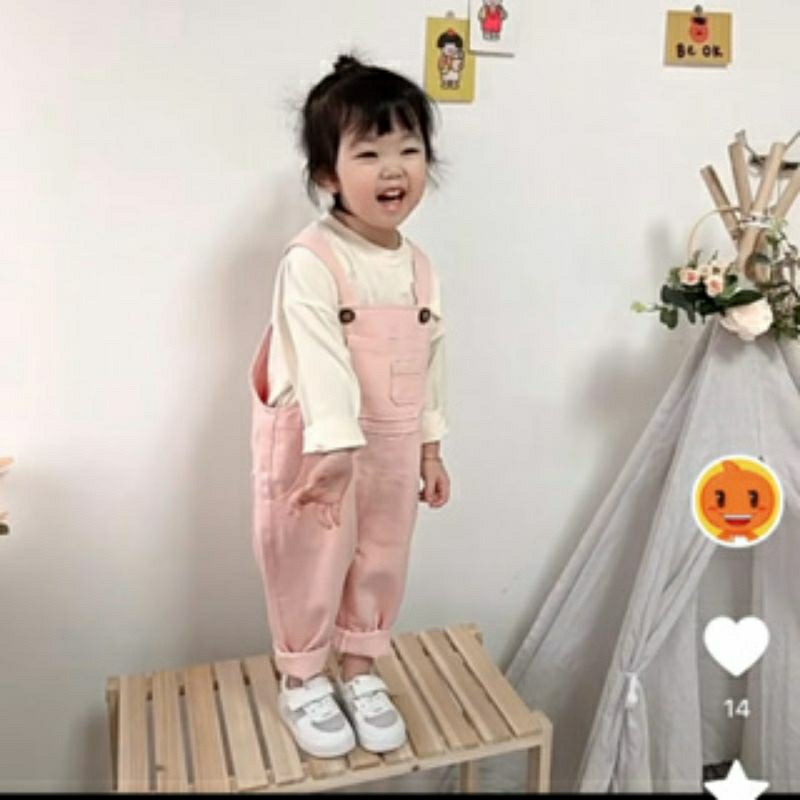 Quần yếm dài cho bé trai bé gái phong cách Hàn 7kg-20kg chất liệu mềm mại