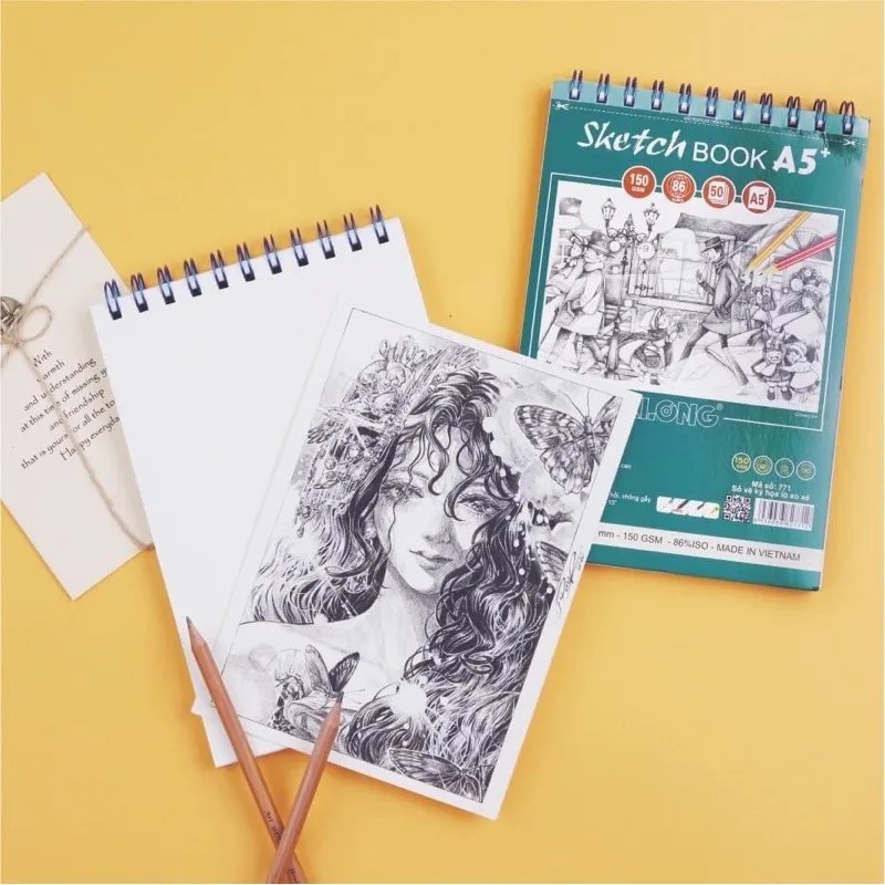 Vở vẽ - Sổ vẽ ký họa Sketch KLong 50 tờ A5+ 150GSM; MS: 771