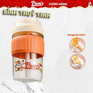 Bình Giữ Nhiệt Thuỷ Tinh Giáng Sinh 500ml Pams