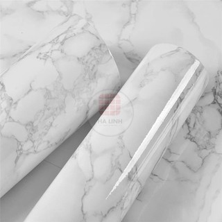 Giấy dán tường giả đá hoa cương màu ghi khổ 1,2mx0.5m có sẵn keo, Decal dán tường 3d vân đá màu ghi