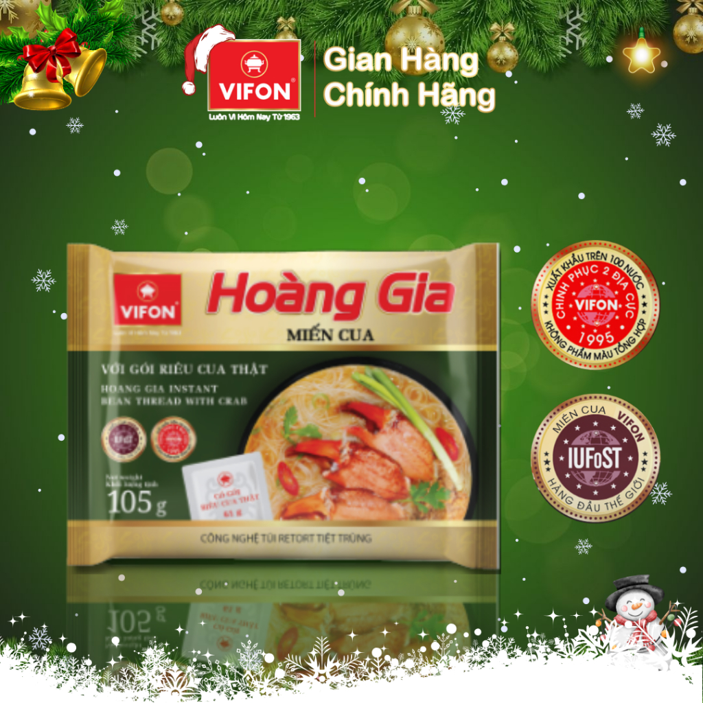 Thùng 18 gói Hoàng gia Miến cua 105gr/gói