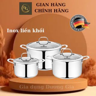 Bộ 3 nồi inox 3 lớp liền khối kalpen kazler kz1 size 16,20,24cm chuẩn đức