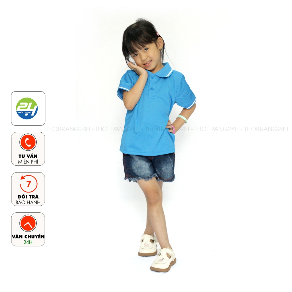 Áo Thun Có Cổ Polo Trẻ Em Cho Bé THOITRANG24H Nhiều Màu Chất Thun Mè Miềm Mịn Nhẹ Mát Bé Mặc Rất Thích