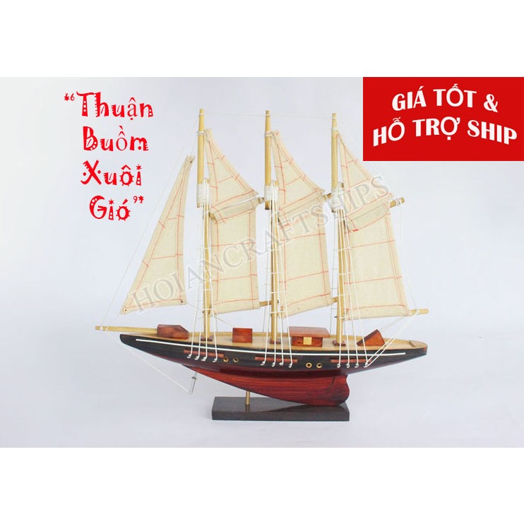 Tàu thuyền buồm Atlantic 30cm (có video thuyền thật)