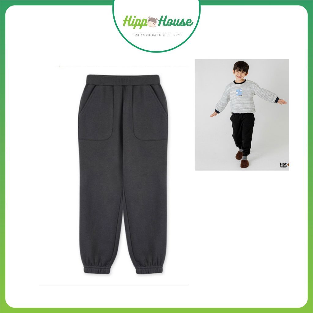 Quần Nỉ  Jogger Da Cá  Nỉ Bông Bé Trai Xuất Hàn  Hippo House Size 110 120 130 140 150