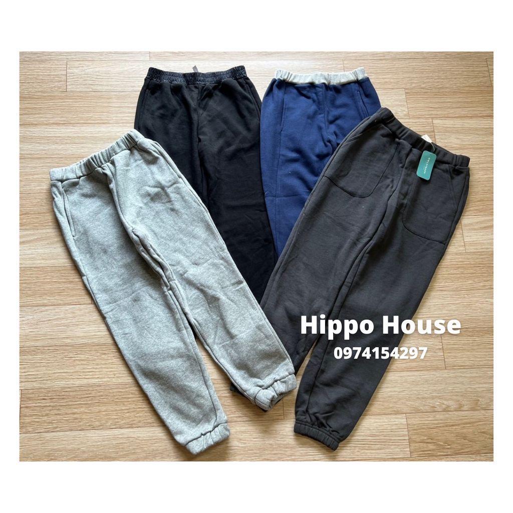 Quần Nỉ  Jogger Da Cá  Nỉ Bông Bé Trai Xuất Hàn  Hippo House Size 110 120 130 140 150