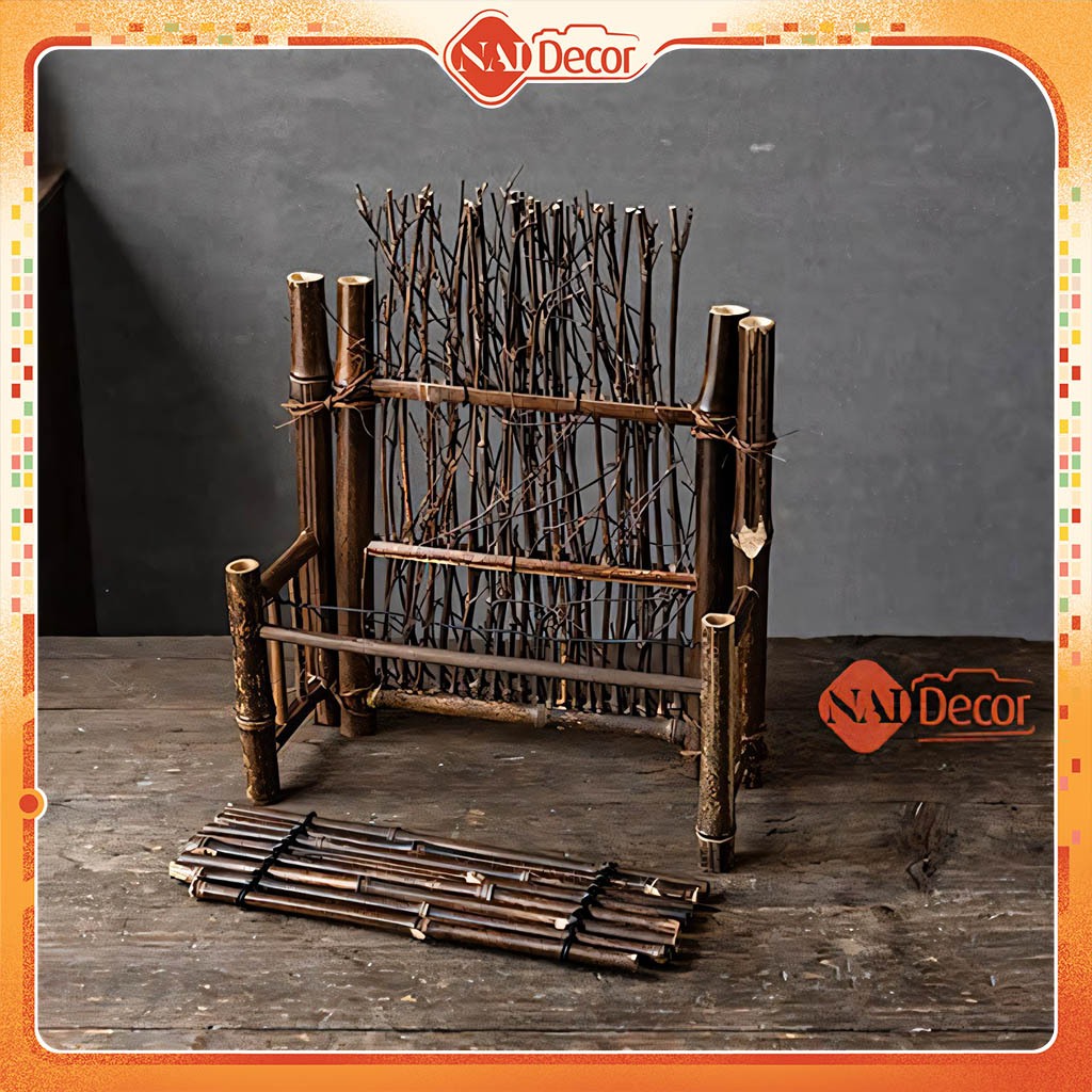 Hàng Rào Tre Mini Nai Decor, Phụ Kiện Trà Đạo, Trang Trí Chụp Ảnh