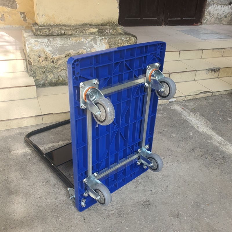Xe đẩy hàng 4 bánh tải trọng 100kg, 150kg sàn thép, sàn nhựa chịu lực giá rẻ
