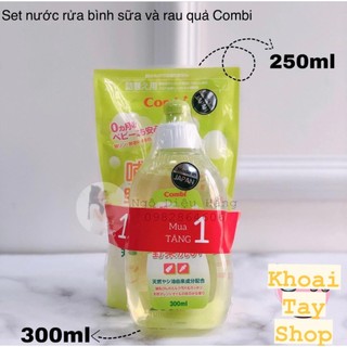 Combo nước rửa bình cho bé Combi an toàn cho mẹ và né banbuondososinh