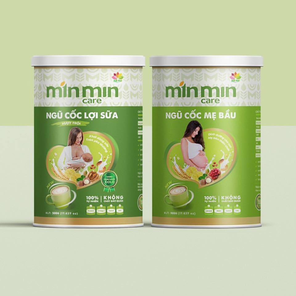 NGŨ CỐC LỢI SỮA MIN MIN 1kg ( 2 hộp) - NGŨ CỐC MIN MIN CHO BÀ BẦU CHUẨN OGRANIC
