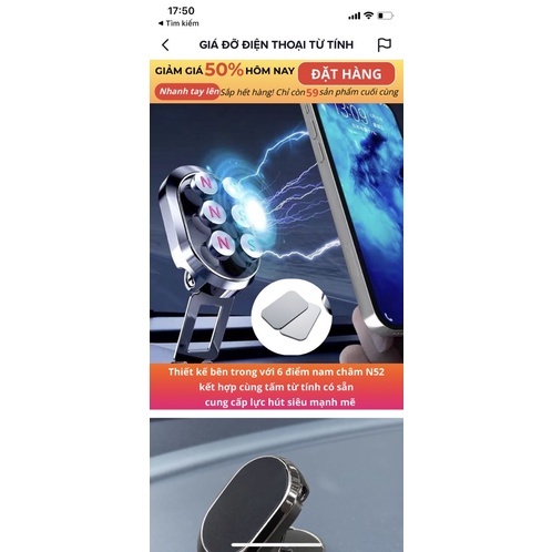 Giá Đỡ Điện Thoại MAGNETIC Hút Nam Châm Có Gập - giá đỡ điện thoại từ tính