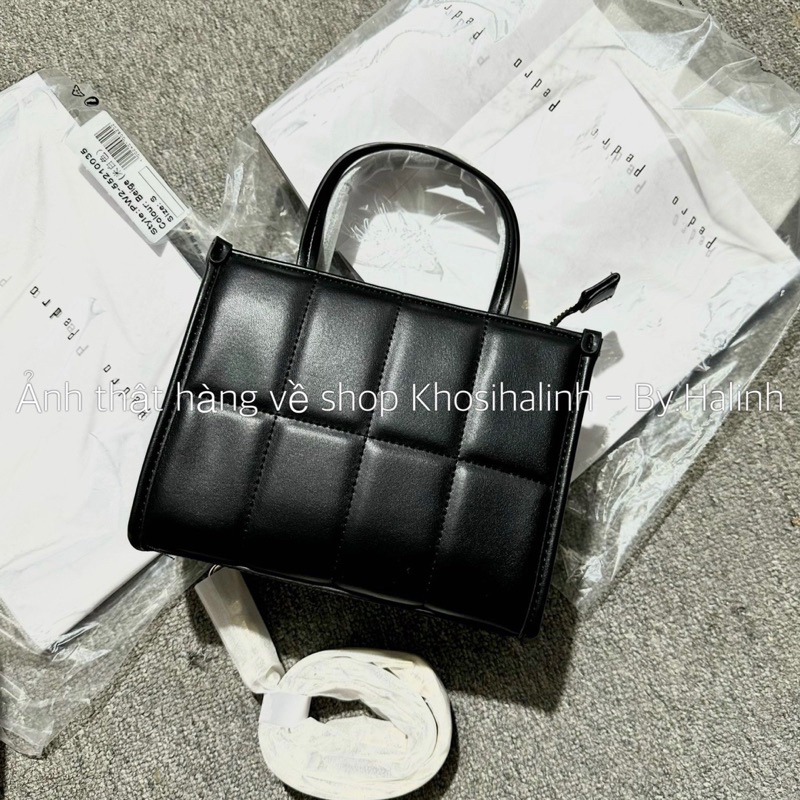 Túi PD Công Sở Ô Vuông size 20 Kèm Dây Đeo Chéo Xuất Xịn