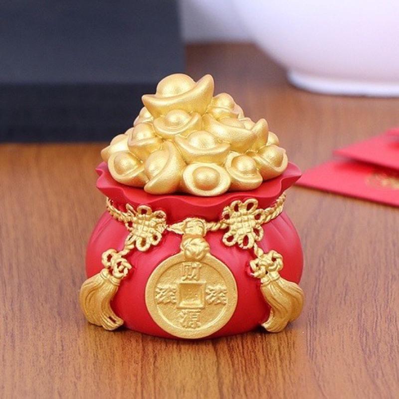 Hũ Muối Gạo Tài Lộc May Mắn Bày Ban Thần Tài, Lọ Đựng Gạo, Muối Phong Thủy Hình Hũ Vàng Chiêu Tài Lộc, May Mắn