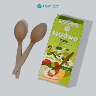 Muỗng bã mía EQUO phân hủy hoàn toàn hộp 15 chiếc size 160x35mm