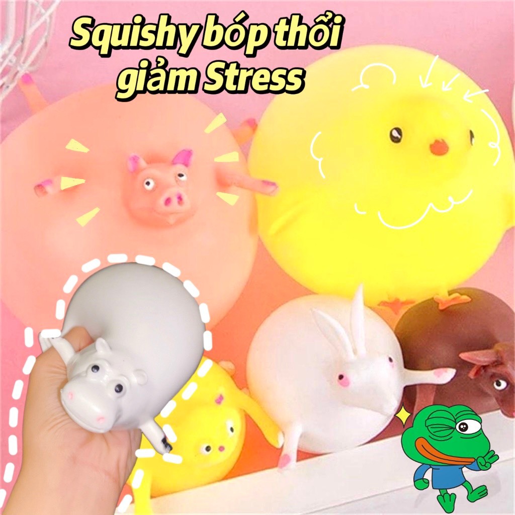 Squishy động vật shop Quỳnh Vịt có thể thổi bong bóng giúp giảm stress