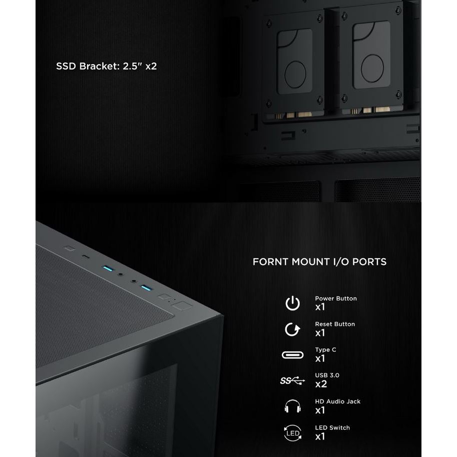 Vỏ Case XIGMATEK ENDORPHIN AIR BLACK