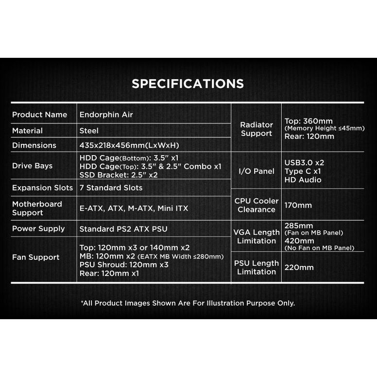 Vỏ Case XIGMATEK ENDORPHIN AIR BLACK