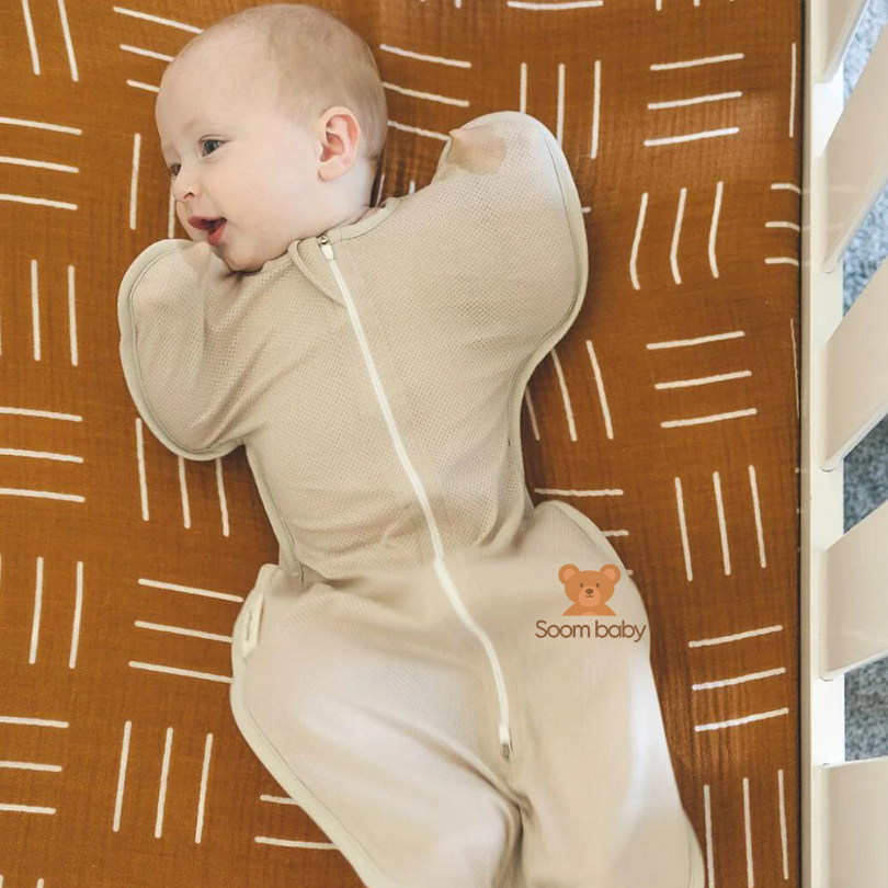 Nhộng ngủ Sunday Hug Hàn Quốc, nhộng chũn túi ngủ vải mesh chất cotton tự nhiên có lỗ thoáng khí giúp bé ngủ ngon