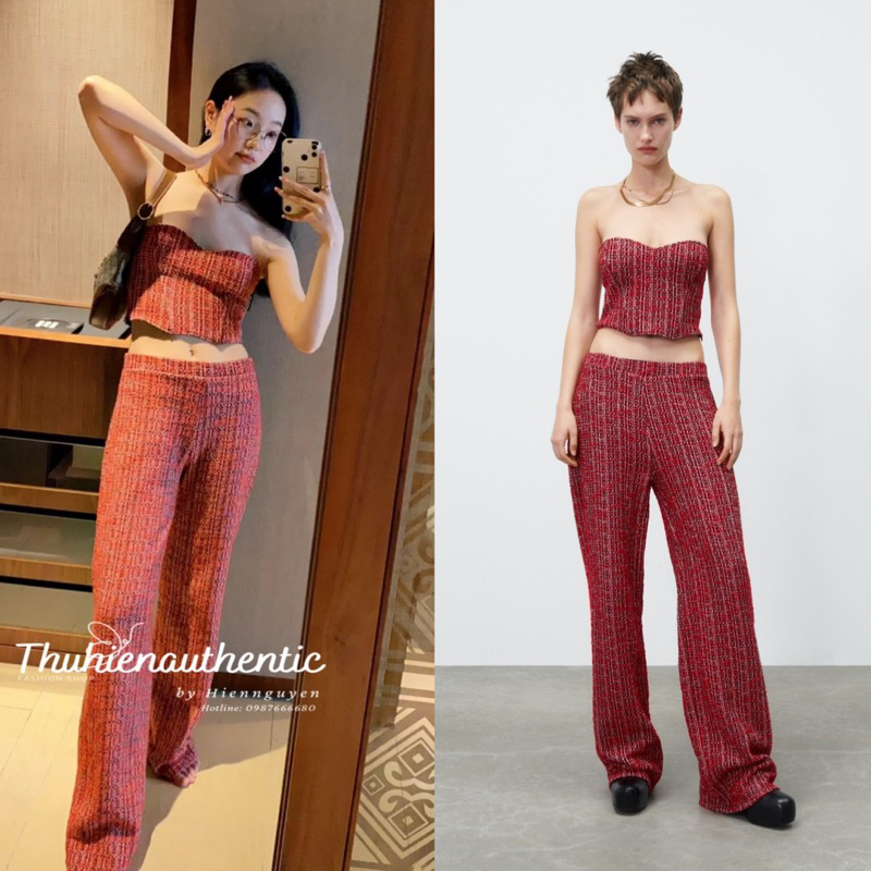 Set áo cúp ngực và quần dài kiểu đính hạt mã code: 5584/001; 5584/002ZARA chính hãng(kèm ảnh thật)