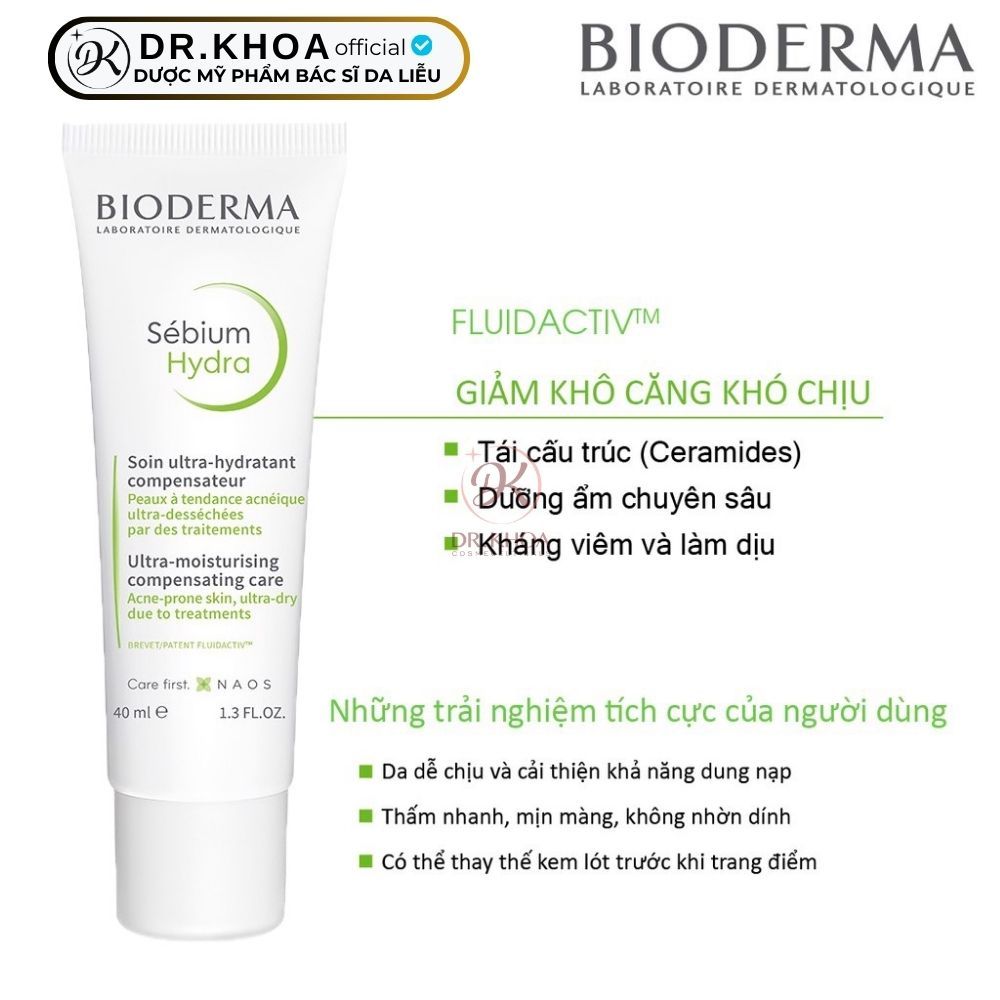 Kem Dưỡng Ẩm Bioderma Pore Refine, Sensitive, Keroatpd Giảm Mụn Thu Nhỏ Lỗ Chân Lông 40ml